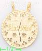 14K Gold Amores 2-piece Split Round Dia-Cut Charm Pendant