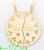 14K Gold Amores 2-piece Split Circle Dia-Cut Charm Pendant