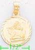 14K Gold Angel Dia-Cut Charm Pendant