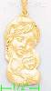 14K Gold Madonna & Child Dia-Cut Charm Pendant