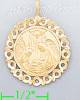 14K Gold Baptism Dia-Cut Charm Pendant