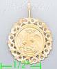 14K Gold Baptism Dia-Cut Charm Pendant
