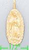 14K Gold Virgin of Guadalupe Dia-Cut Charm Pendant