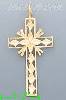 14K Gold Cross Dia-Cut Charm Pendant