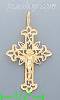 14K Gold Cross Crucifix Dia-Cut Charm Pendant