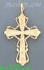 14K Gold Cross Dia-Cut Charm Pendant