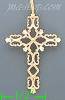 14K Gold Cross Dia-Cut Charm Pendant