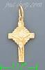 14K Gold Cross Crucifix Dia-Cut Charm Pendant