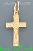 14K Gold Cross Crucifix Dia-Cut Charm Pendant