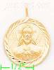 14K Gold Jesus Sacred Heart Dia-Cut Charm Pendant
