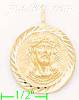 14K Gold Jesus Christ Face Dia-Cut Charm Pendant