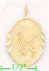 14K Gold Holy Spirit Dove Dia-Cut Charm Pendant