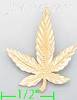 14K Gold Marijuana Pot Weed Dia-Cut Charm Pendant