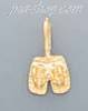 14K Gold Snowshoes Dia-Cut Charm Pendant