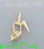 14K Gold High Heel Shoe Dia-Cut Charm Pendant