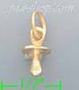 14K Gold Baby Pacifier Dia-Cut Charm Pendant