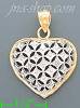 14K Gold Heart 2Tone Charm Pendant