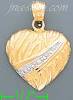 14K Gold Heart 2Tone Charm Pendant