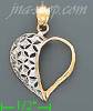 14K Gold Heart 2Tone Charm Pendant