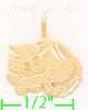 14K Gold Cat Dia-Cut Charm Pendant