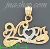 14K Gold Mom Heart 2Tone Charm Pendant