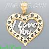 14K Gold I Love You Heart w/XOXO Frame Charm Pendant 14K Gold I Love You Heart w/XOXO Frame Charm Pendant