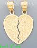 14K Gold 2-piece I Love You Heart Charm Pendant