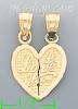 14K Gold 2-piece I Love You Heart Charm Pendant