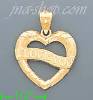 14K Gold Heart w/Scrolled I Love You Charm Pendant