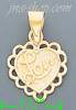 14K Gold Love Heart Charm Pendant