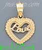 14K Gold Love Heart Charm Pendant