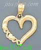 14K Gold Open Heart w/XOXO Charm Pendant