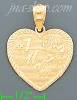14K Gold #1 Mom Heart w/Rose Charm Pendant
