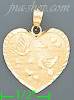 14K Gold Heart w/Birds & Floating Hearts Charm Pendant