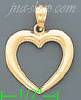 14K Gold Open Heart Charm Pendant