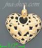 14K Gold Filigree Heart Charm Pendant