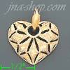 14K Gold Filigree Heart Charm Pendant