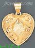 14K Gold Heart w/Intricate Design Charm Pendant