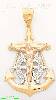 14K Gold Anchor Crucifix 3Color Charm Pendant