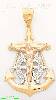 14K Gold Anchor Crucifix 3Color Charm Pendant