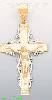 14K Gold Cross Crucifix 3Color Charm Pendant