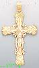 14K Gold Cross Crucifix 3Color Charm Pendant