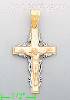 14K Gold Cross Crucifix 3Color Charm Pendant