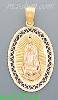 14K Gold Virgin of Guadalupe on Oval Frame 3Color Charm Pendant