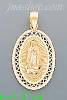 14K Gold Virgin of Guadalupe on Oval Frame 3Color Charm Pendant