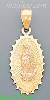 14K Gold Virgin of Guadalupe on Oval Frame 3Color Charm Pendant
