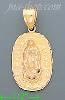 14K Gold Virgin of Guadalupe Reyna de Mexico 3Color Charm Pendan
