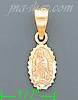 14K Gold Virgin of Guadalupe on Oval Frame 3Color Charm Pendant