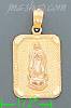 14K Gold Heart w/Virgin of Guadalupe 3Color Charm Pendant