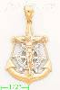 14K Gold Anchor Crucifix 3Color Charm Pendant